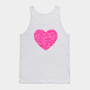 Pink Sprinkles Candy Photo Heart Tank Top